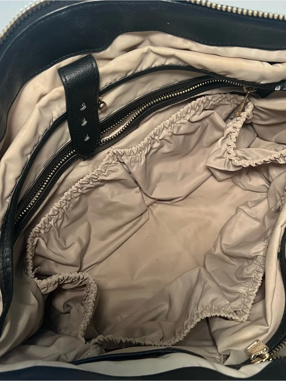 MINA BAIE Black Leather Diaper Tote Crossbody Backpack Bag